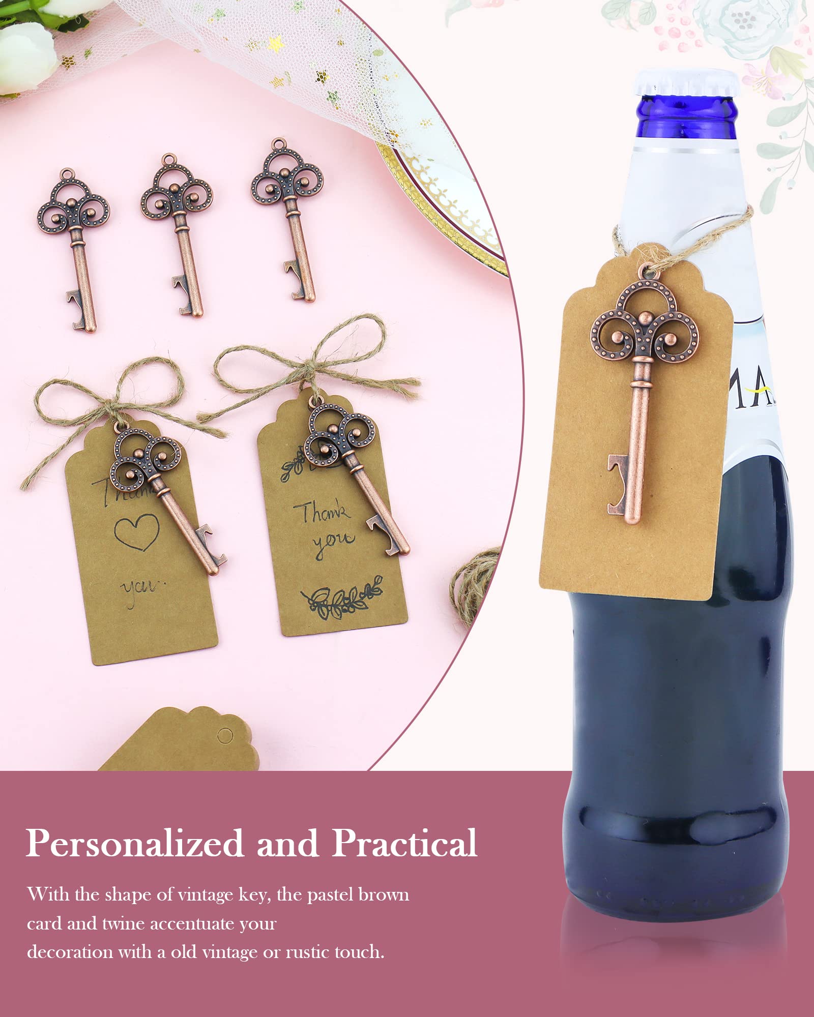 30 jute ropes included with skeleton key bottle openers