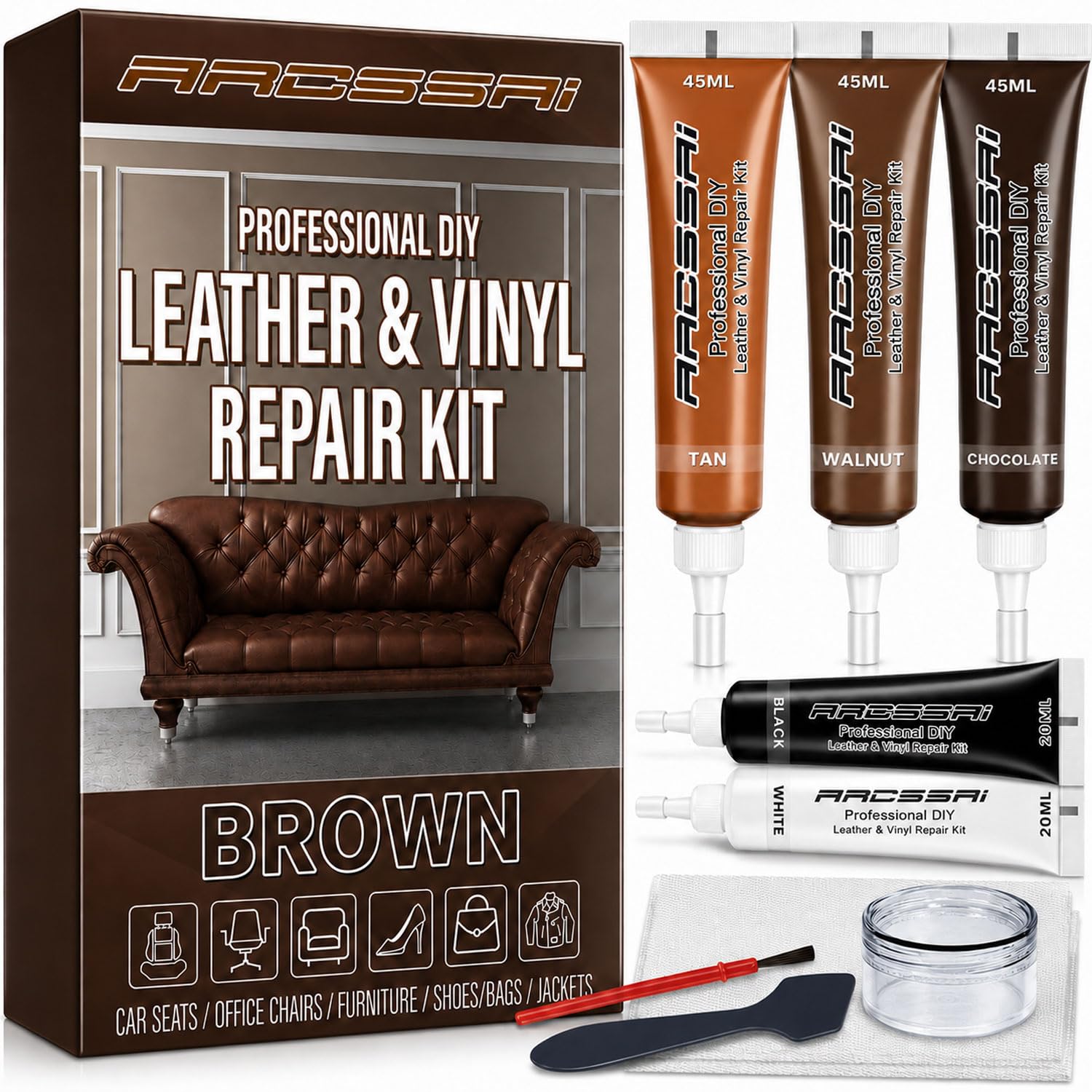 Brown Leather Repair Kit for furniture and couches