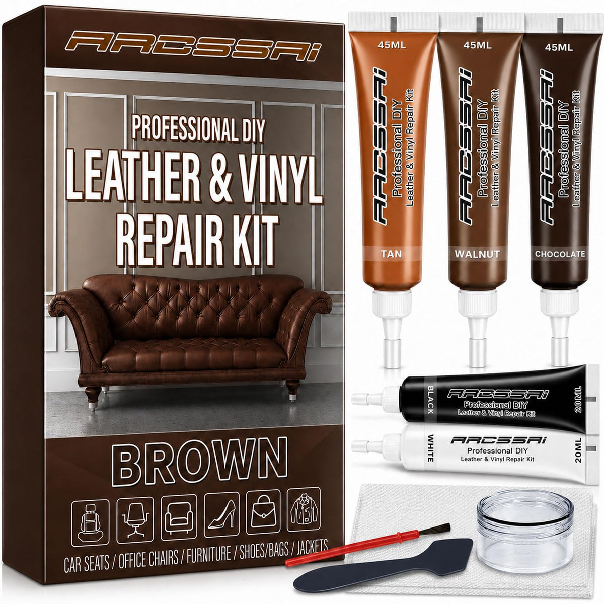Brown Leather Repair Kit for furniture and couches