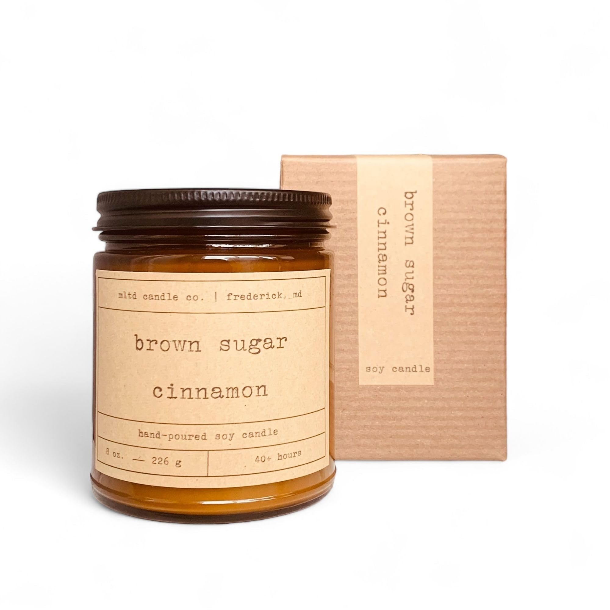 Brown Sugar Cinnamon Soy Candle amber jar
