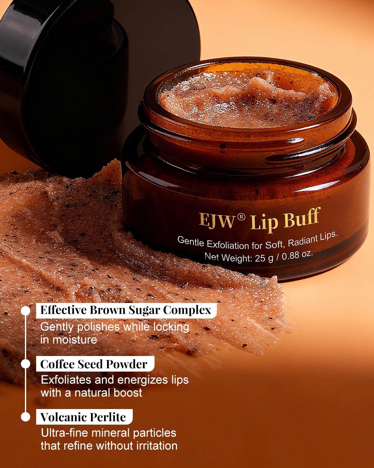 brown sugar coffee exfoliator close-up texture