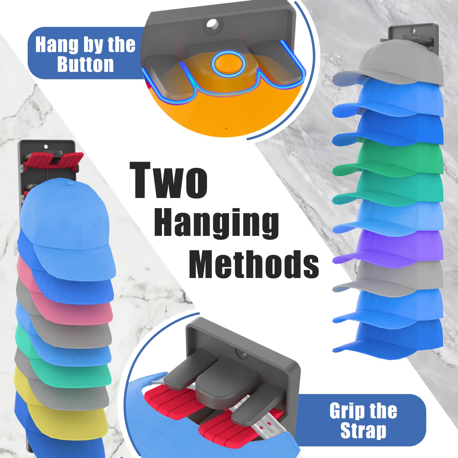 BRUBEQO adjustable storage closet hat display hanger