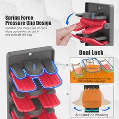Two pack BRUBEQO hat organizer with spring clips