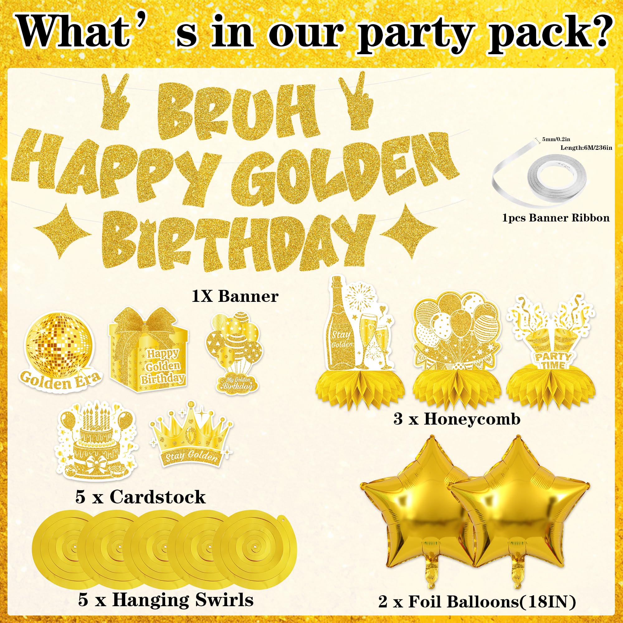 Five hanging swirls in gold from Bruh kit