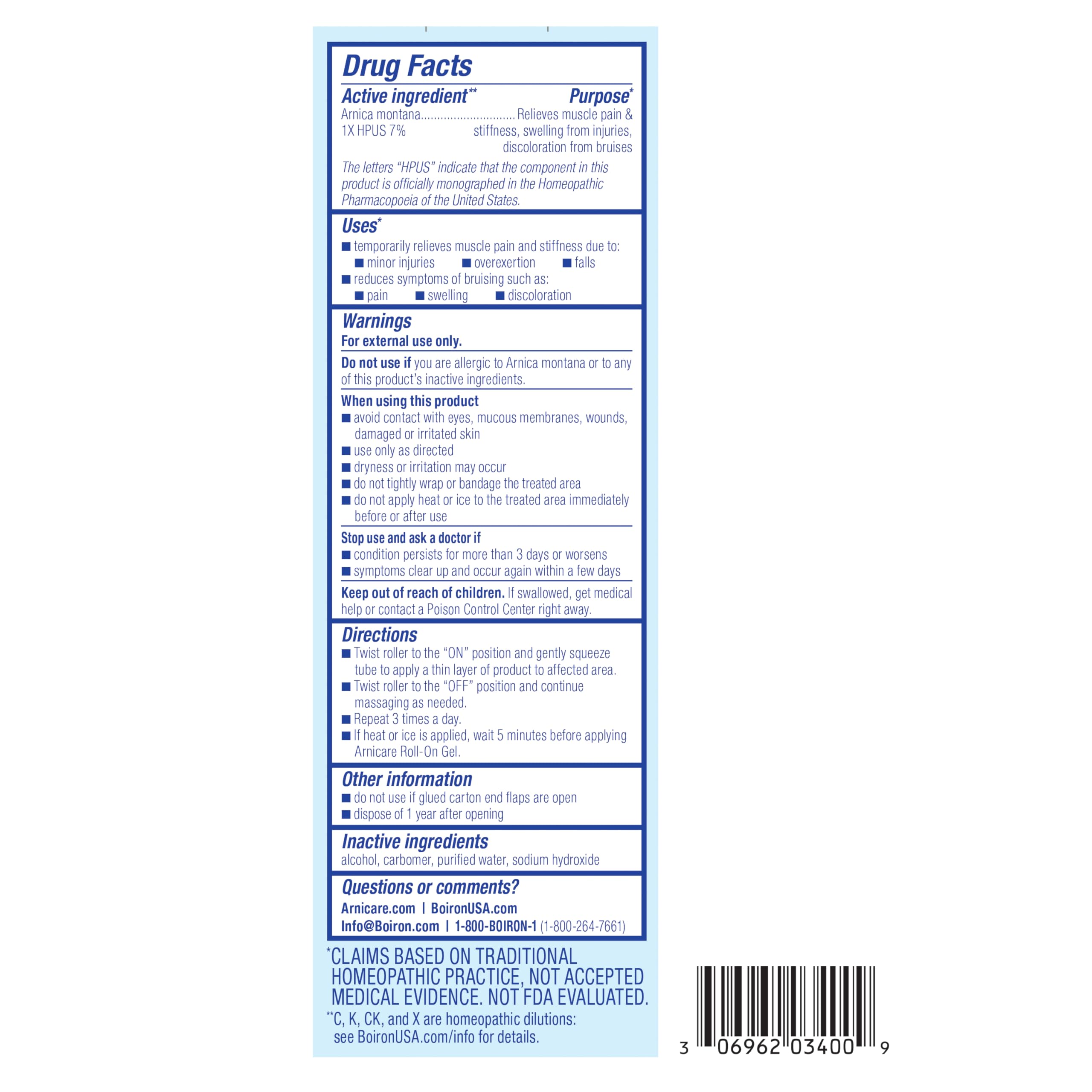 Arnica-based pain relief for minor injuries