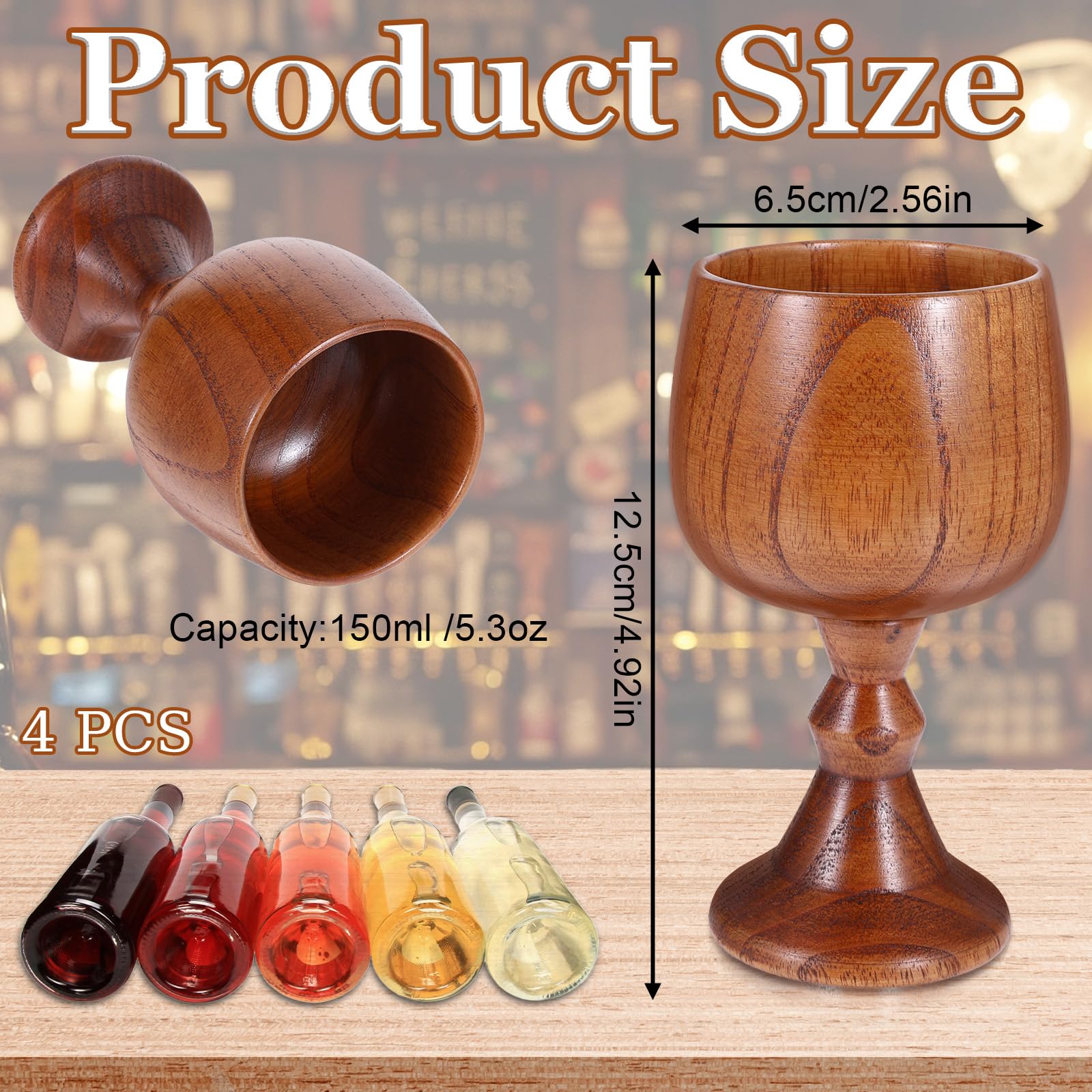 Handmade jujube wood wine glasses Bruislard 150ml