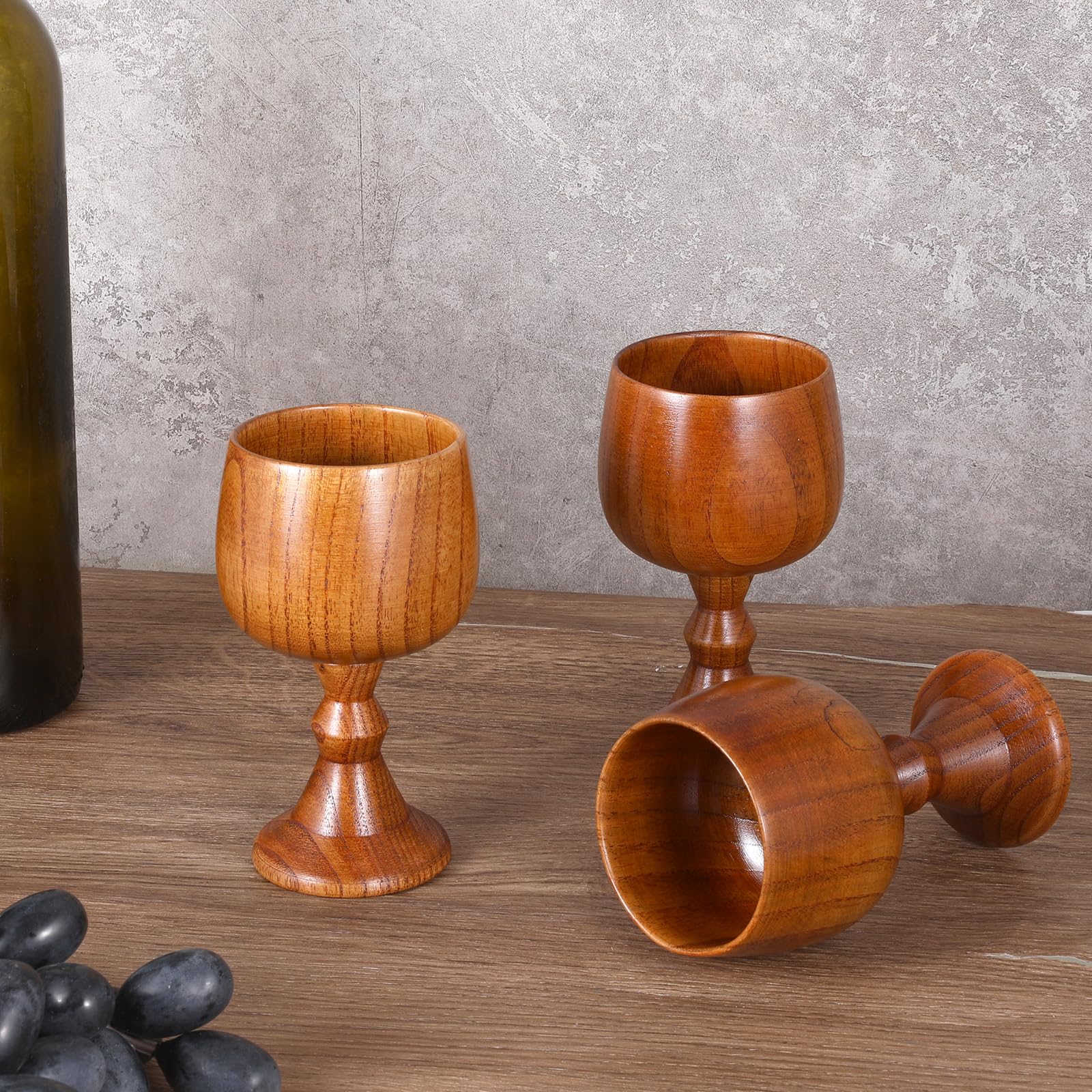 4pc wooden drinking glasses jujube wood Bruislard