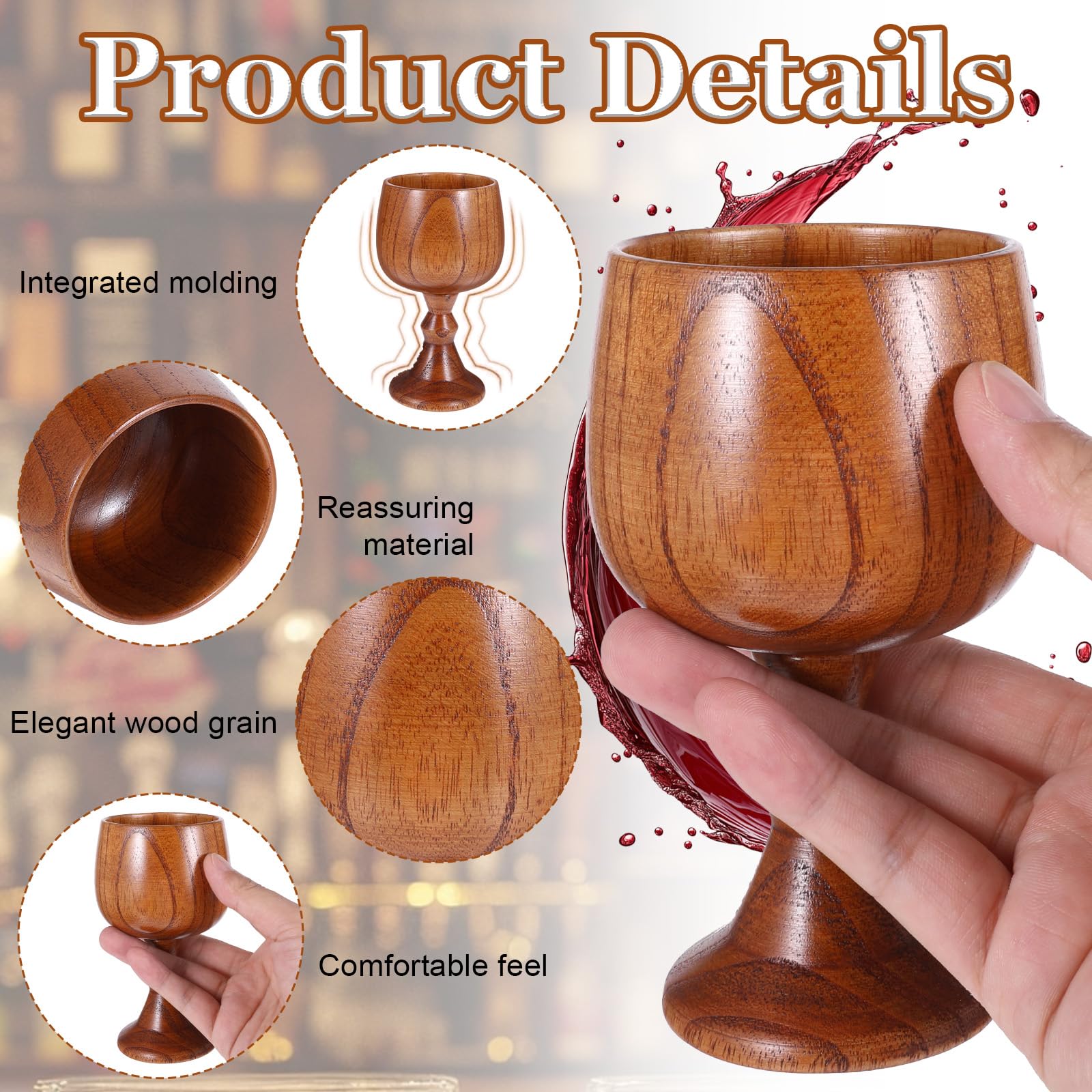 Solid wood chalices for communion Bruislard 150ml