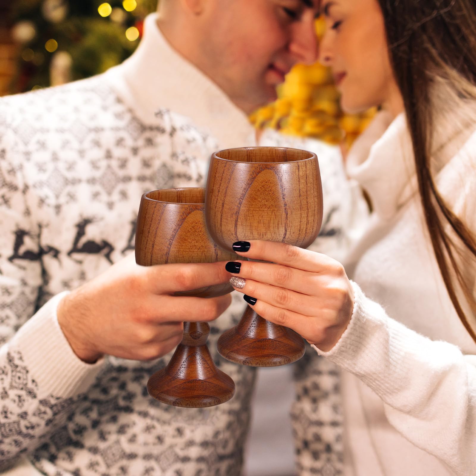 Natural variations in jujube wood wine goblets Bruislard