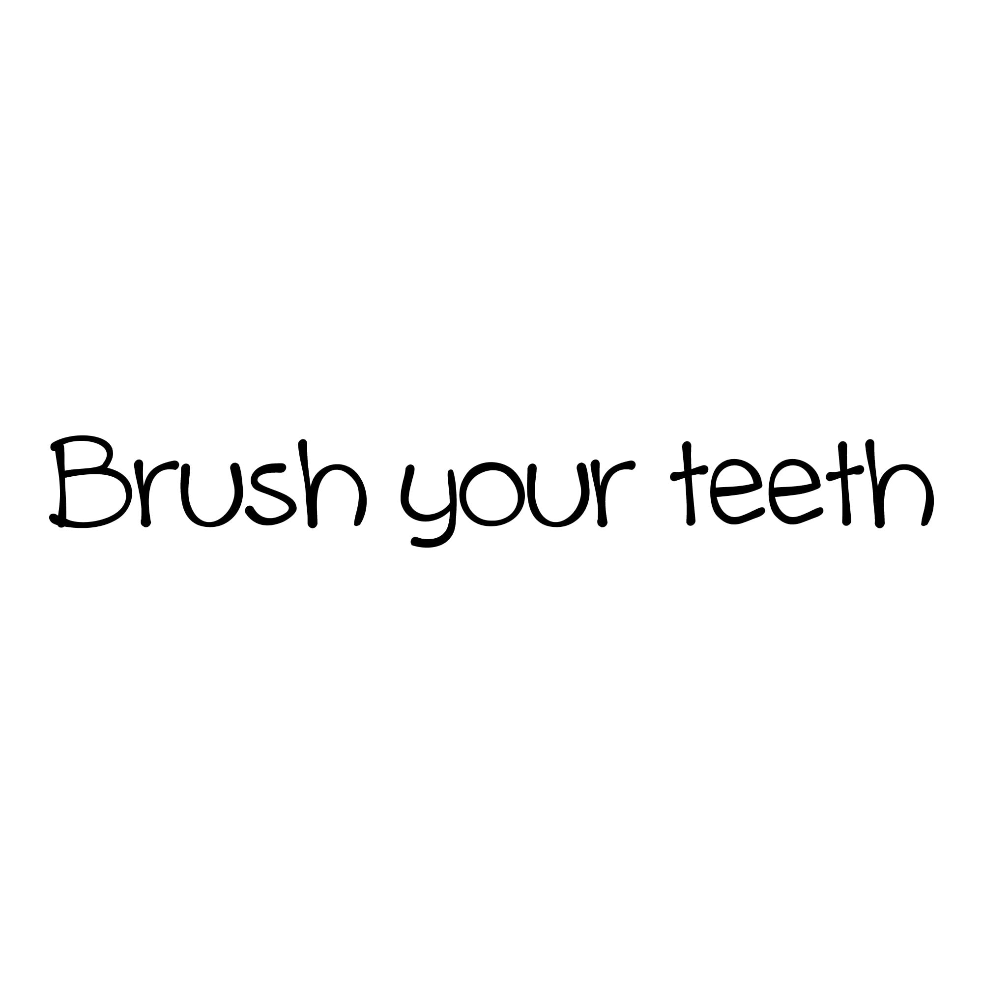 Brush Your Teeth Decal on bathroom mirror