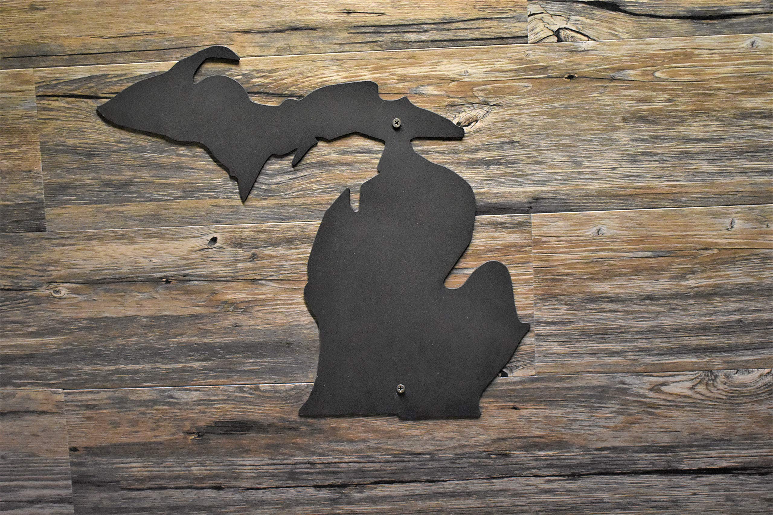 12 inch Michigan state outline wall sign by LewisMetalWork handmade in USA