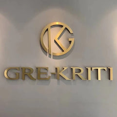 Mirror gold finish metal signage for reception