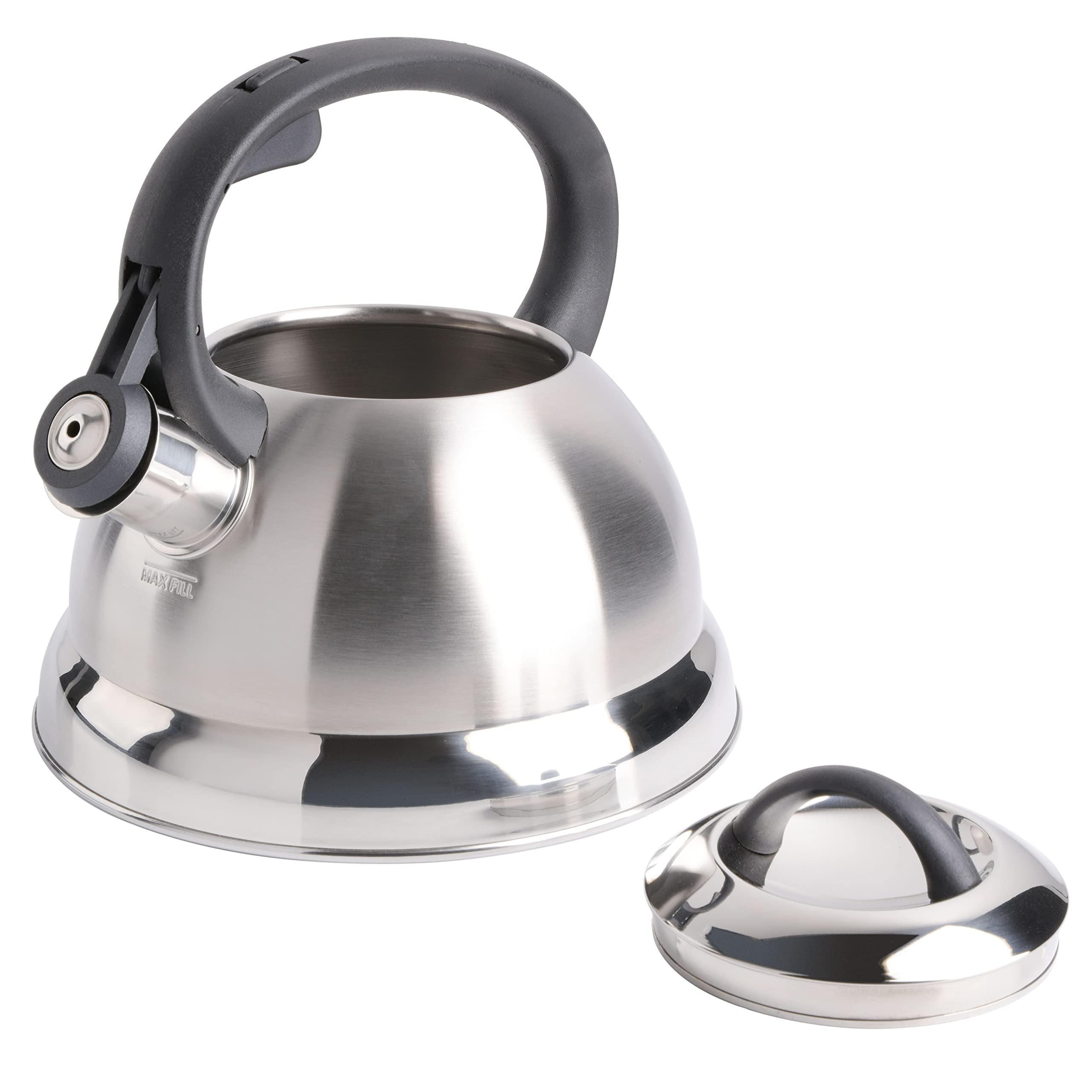 Flip-up spout cover with Bakelite stay-cool handle