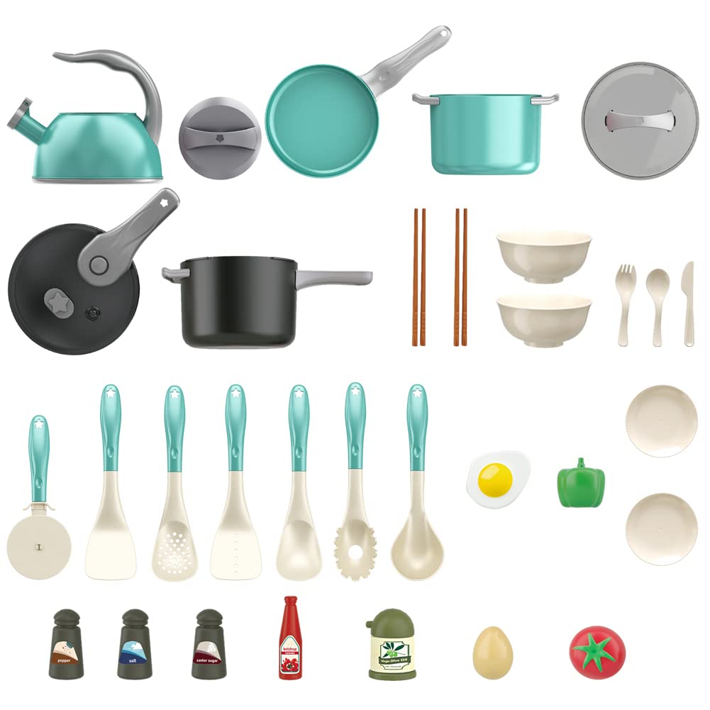 Bruvoalon 32Pcs kitchen foods and canned vegetables play set