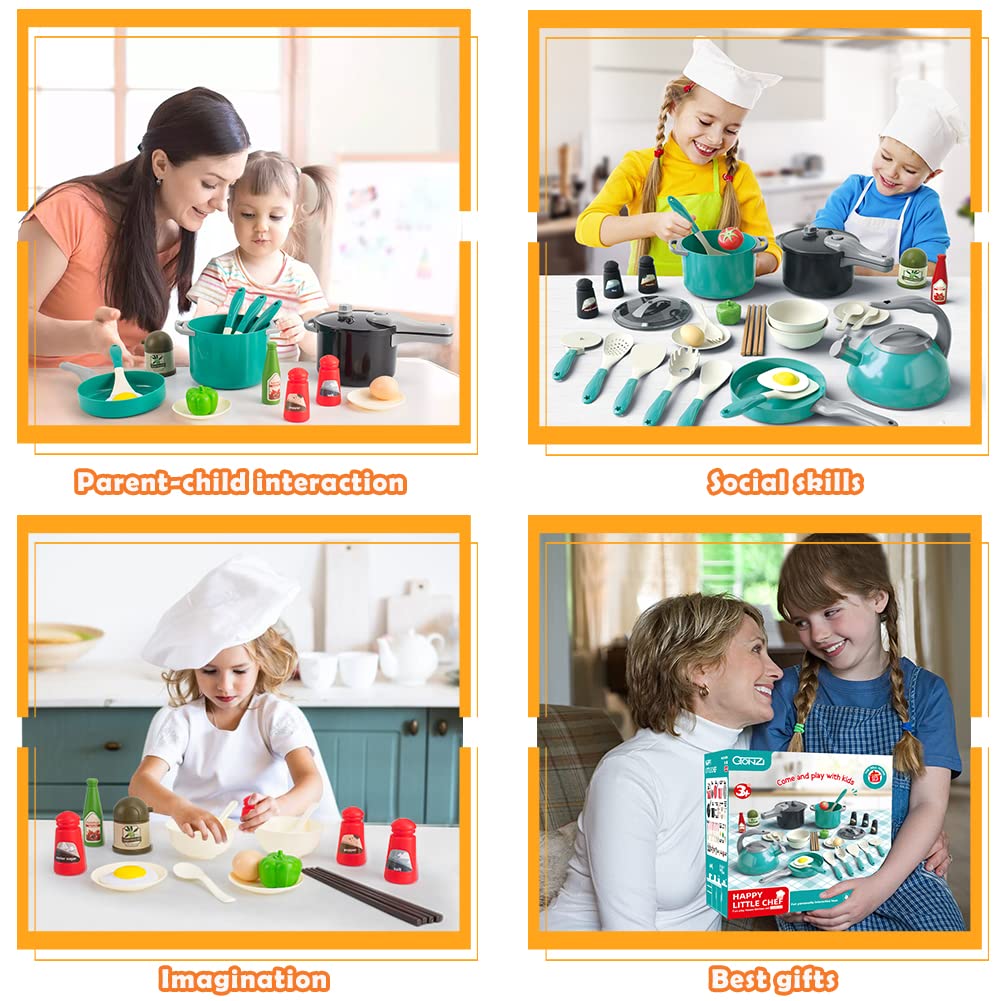 Green 32 piece kitchen play set for toddlers by Bruvoalon