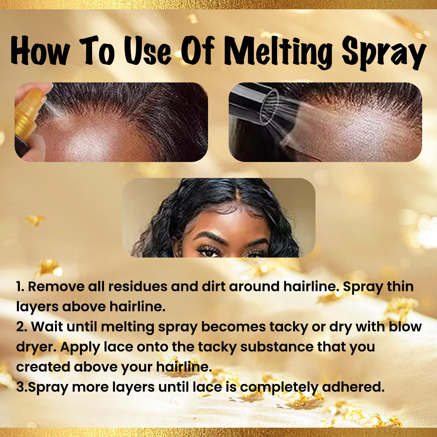 Brzeaf lace bonding spray fast drying no residue