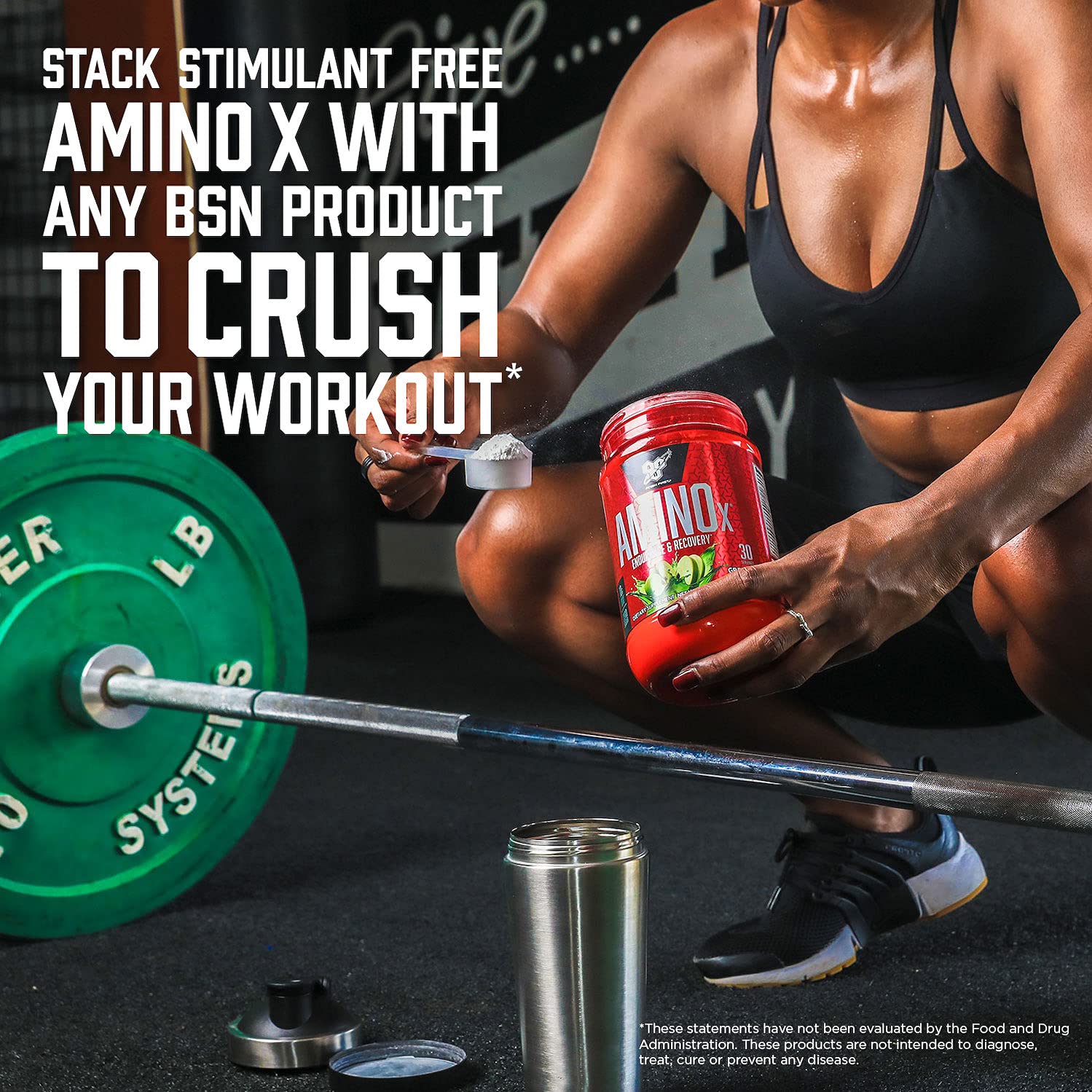 Amino X 10g per serving claim text on packaging