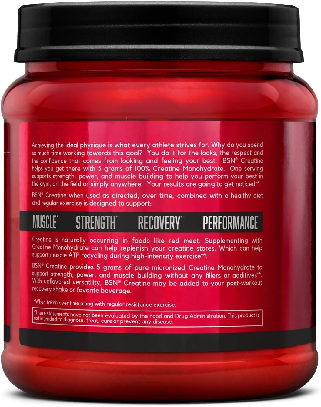 bsn creatine monohydrate powder 5g serving notes