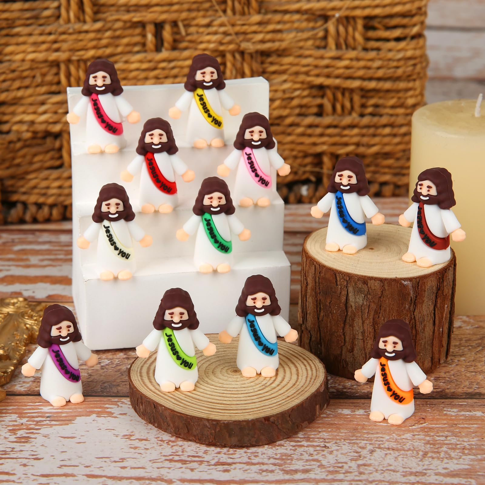 Bulk 80 piece mini Jesus figurines for religious gifts and teaching
