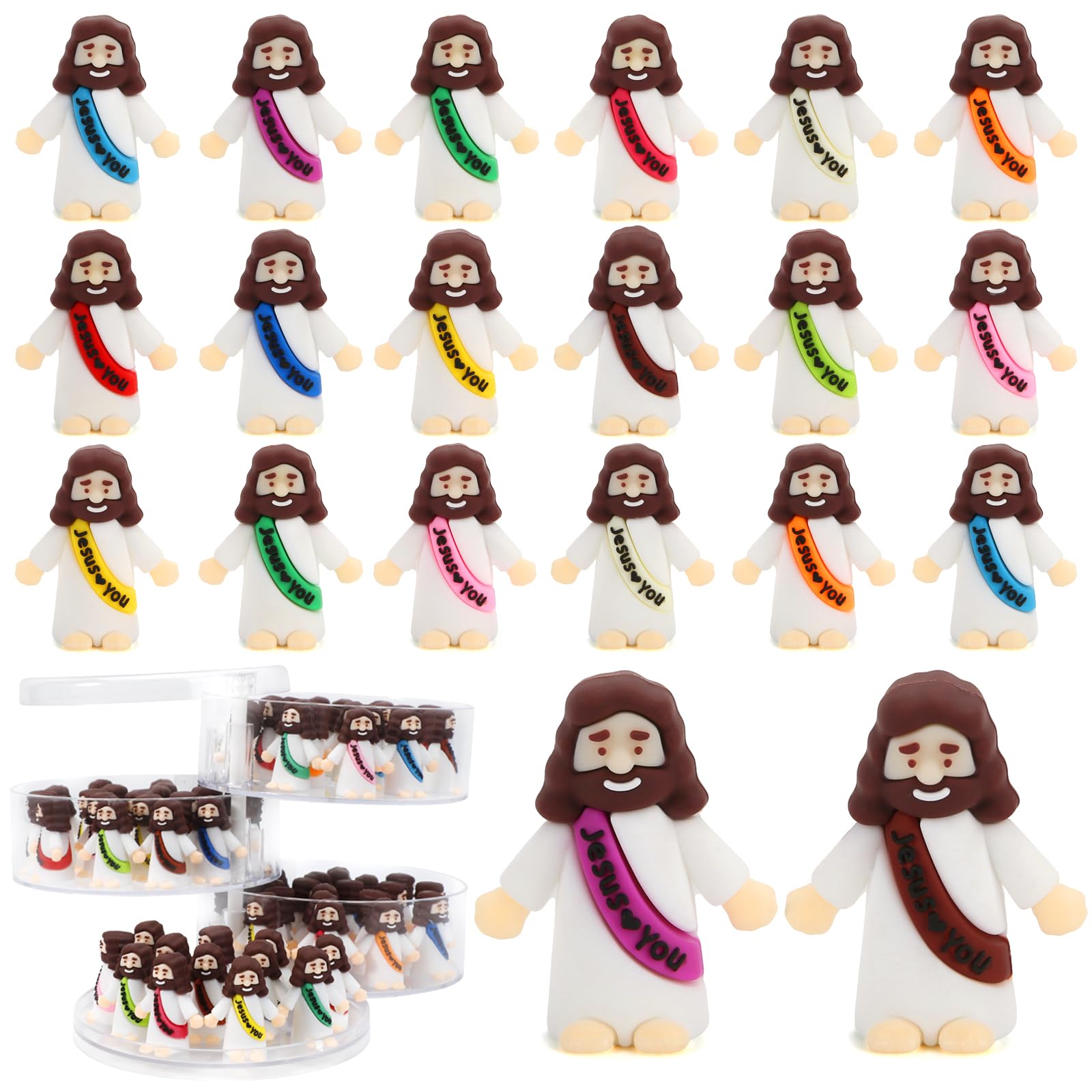 BSTCRAFT mini Jesus figures 80 pieces in 12 colors for Easter and Sunday School