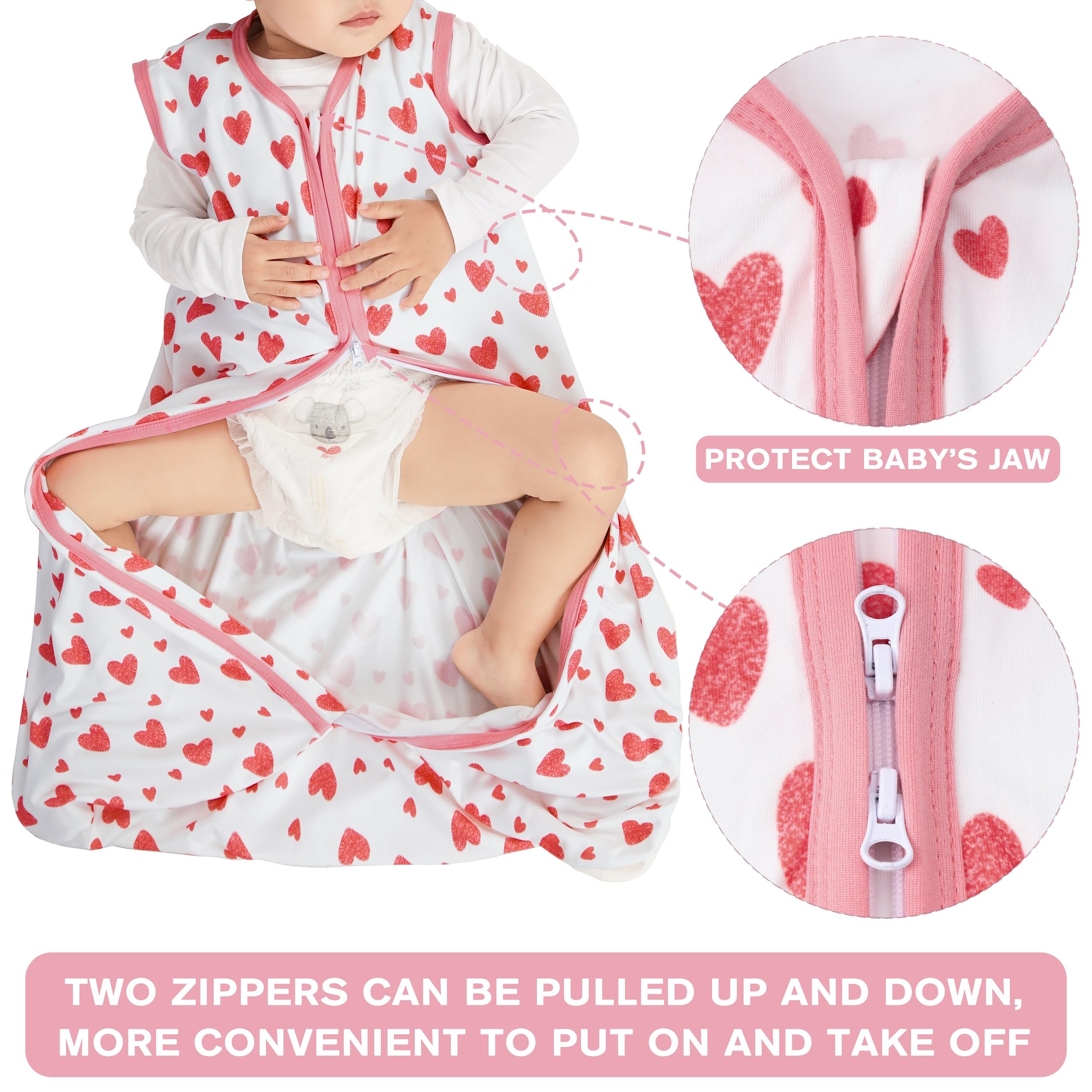 Heart pink floral BSTOPPT sleep sack packaging