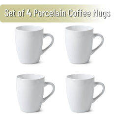 BTaT 12oz white bone china mug with handle
