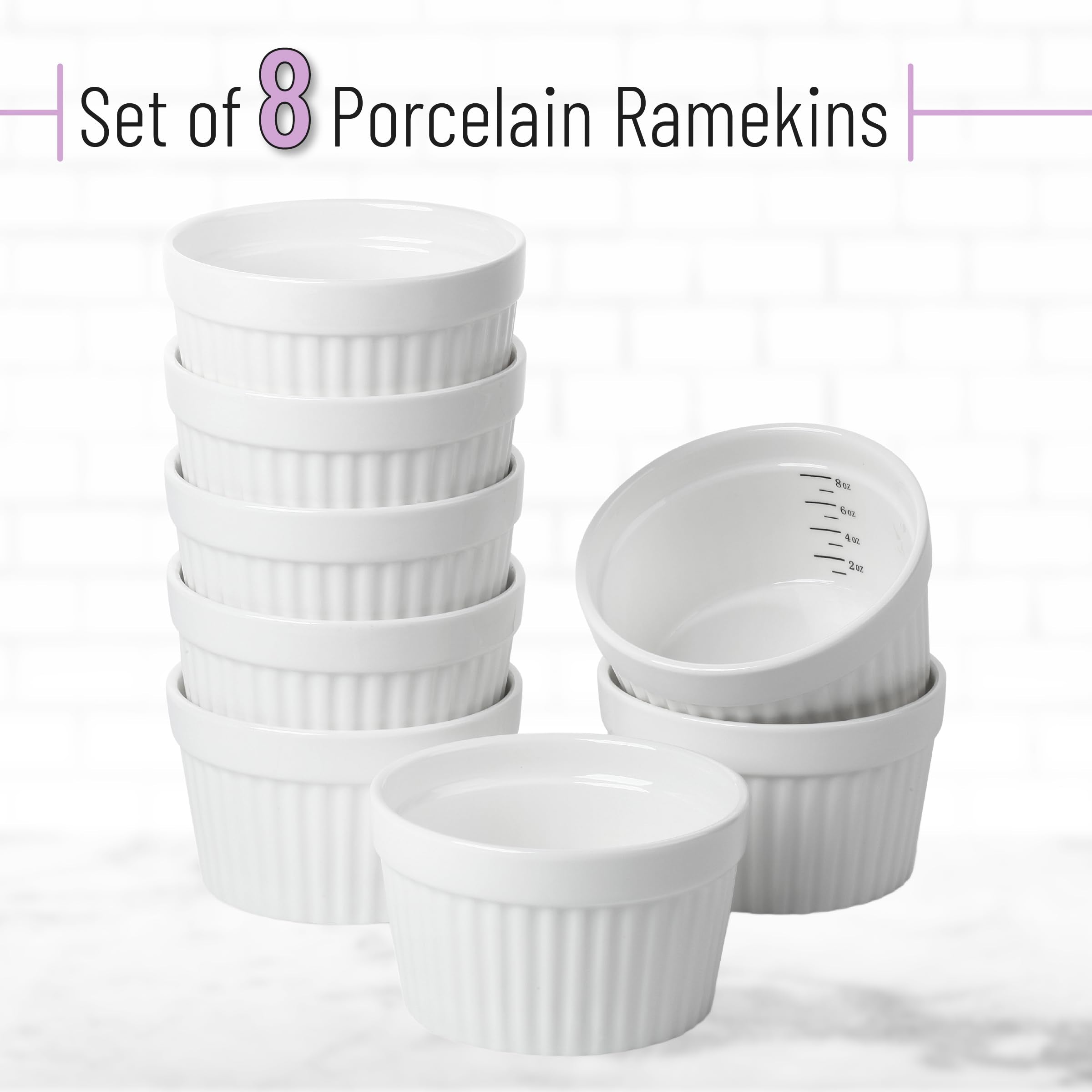 BTaT porcelain ramekins 8 oz for baking
