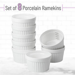 BTaT porcelain ramekins 8 oz for baking