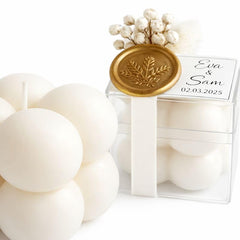 Bubble Candle Favor Set cube candle in clear gift box