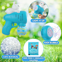 Bubble liquid bottles included with the set