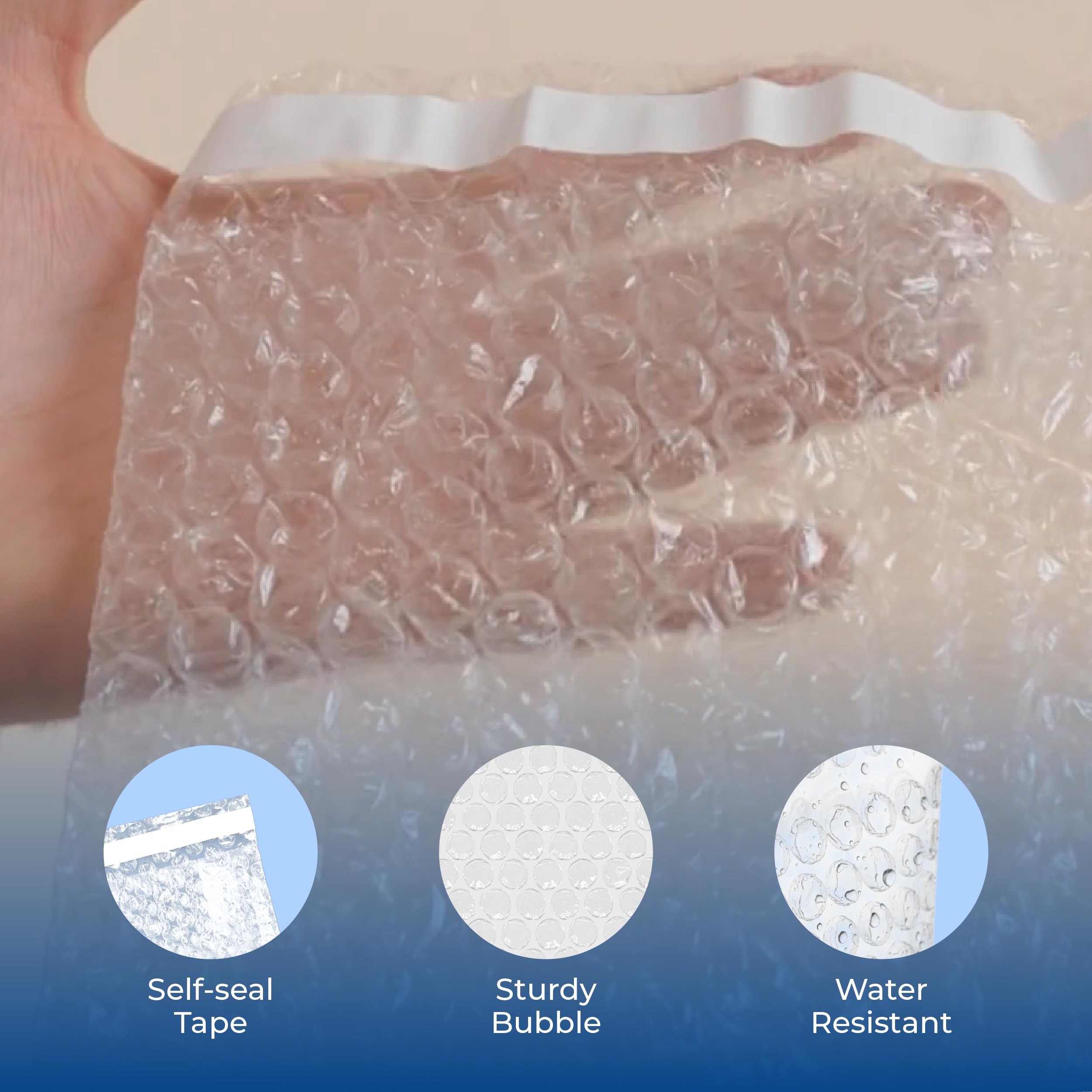 Lightweight durable moisture resistant bubble out bag pouch in packaging