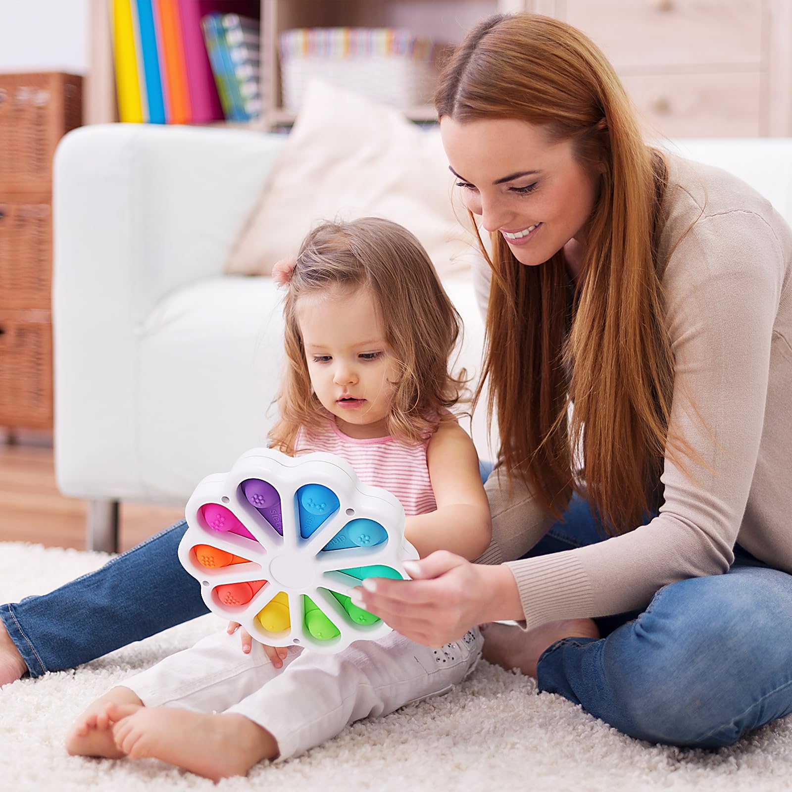 Colorful bubbles digits toy shows English numerals 1-10