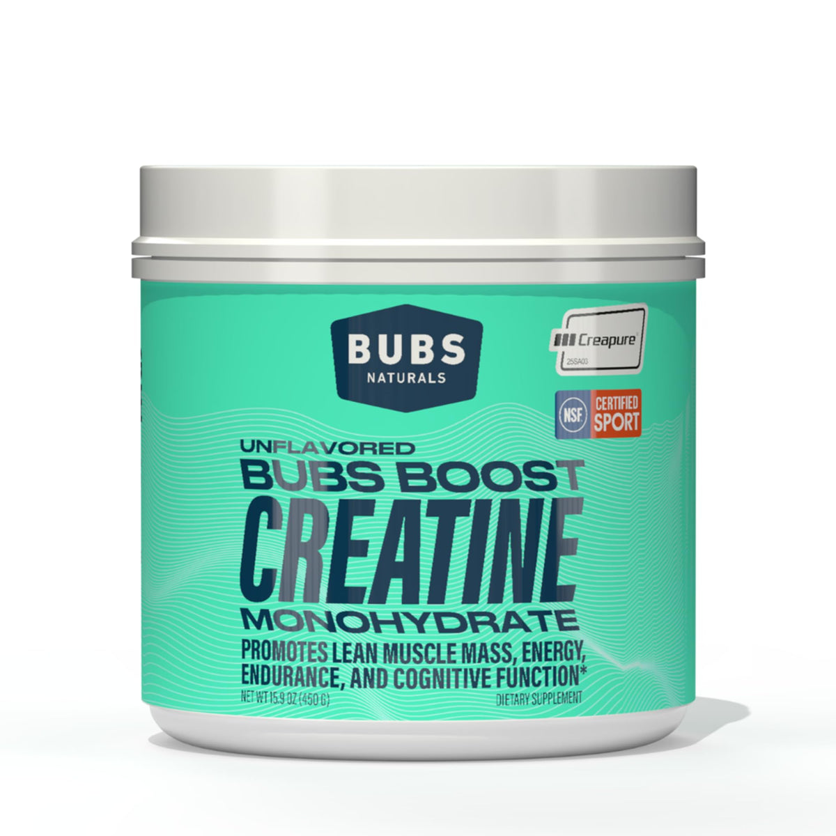 BUBS Boost Creatine Monohydrate bottle front label
