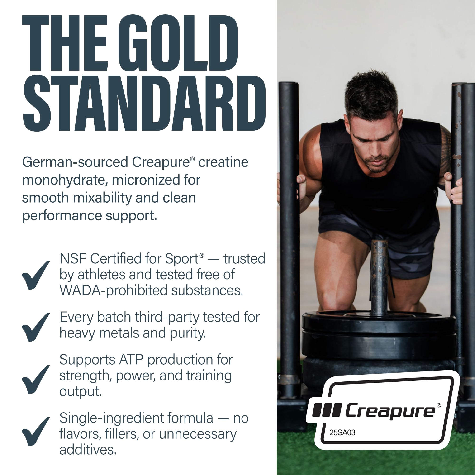 Creapure creatine monohydrate powder container