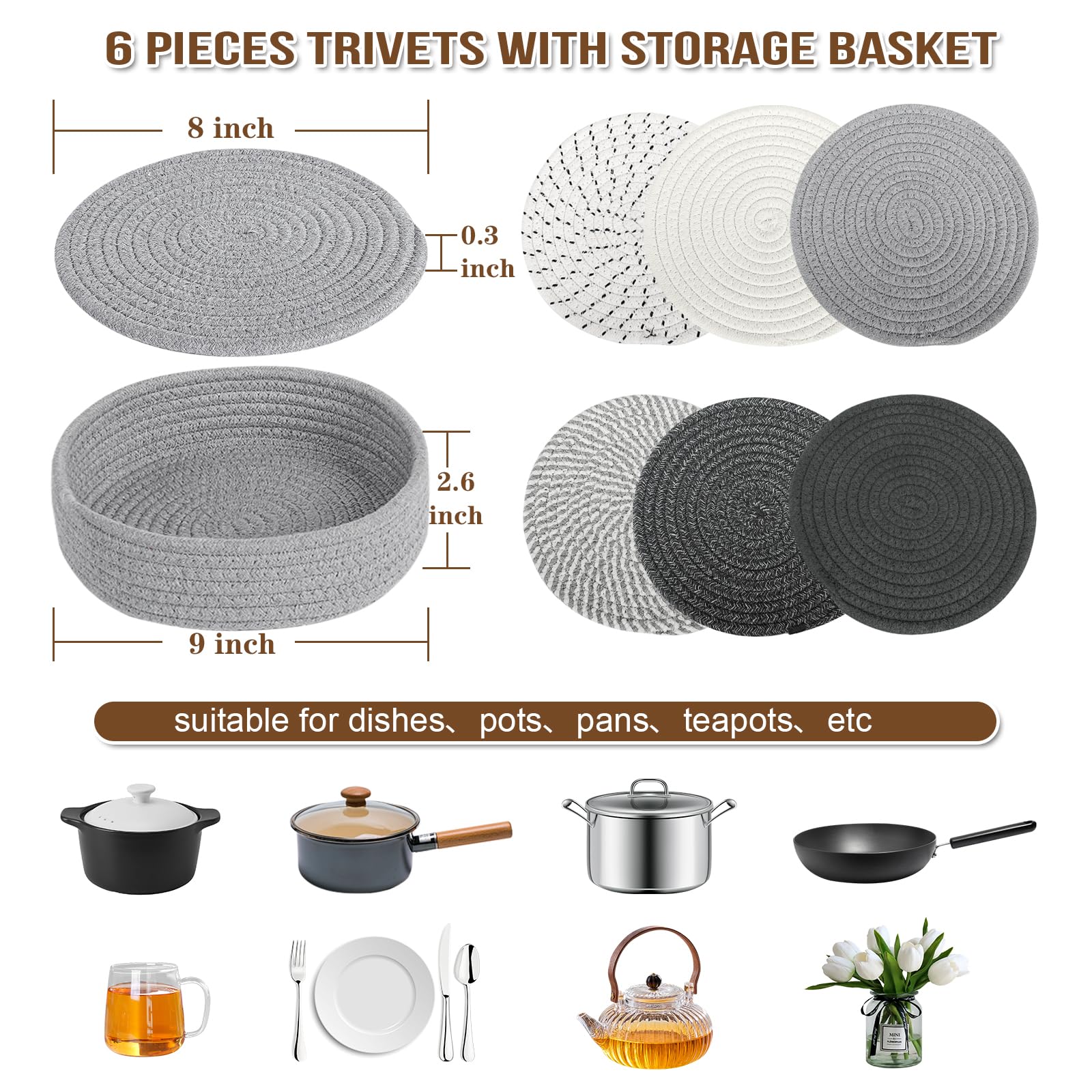 Cotton hot pads for hot dishes by BUEDM
