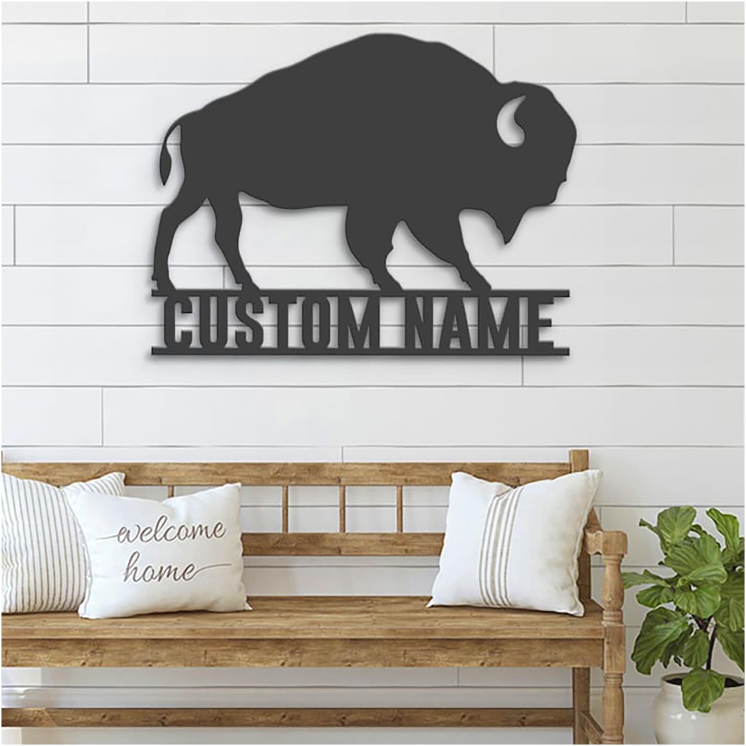 Buffalo farm name sign 12 inch decor
