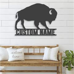 Buffalo farm name sign 12 inch decor