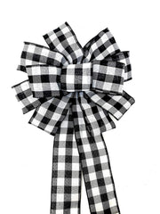 Buffalo plaid wreath bow 12 inches wide with 11 loops