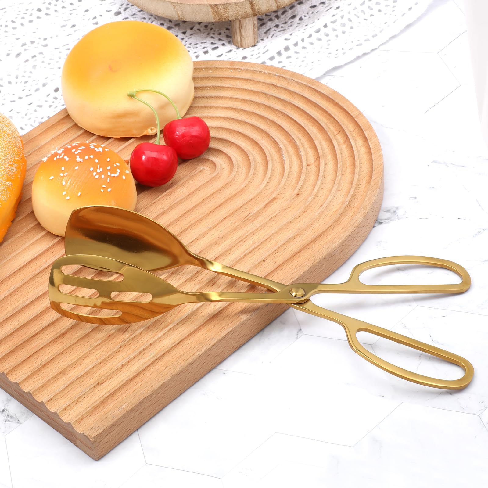 Buffet serving tongs stainless steel gold color