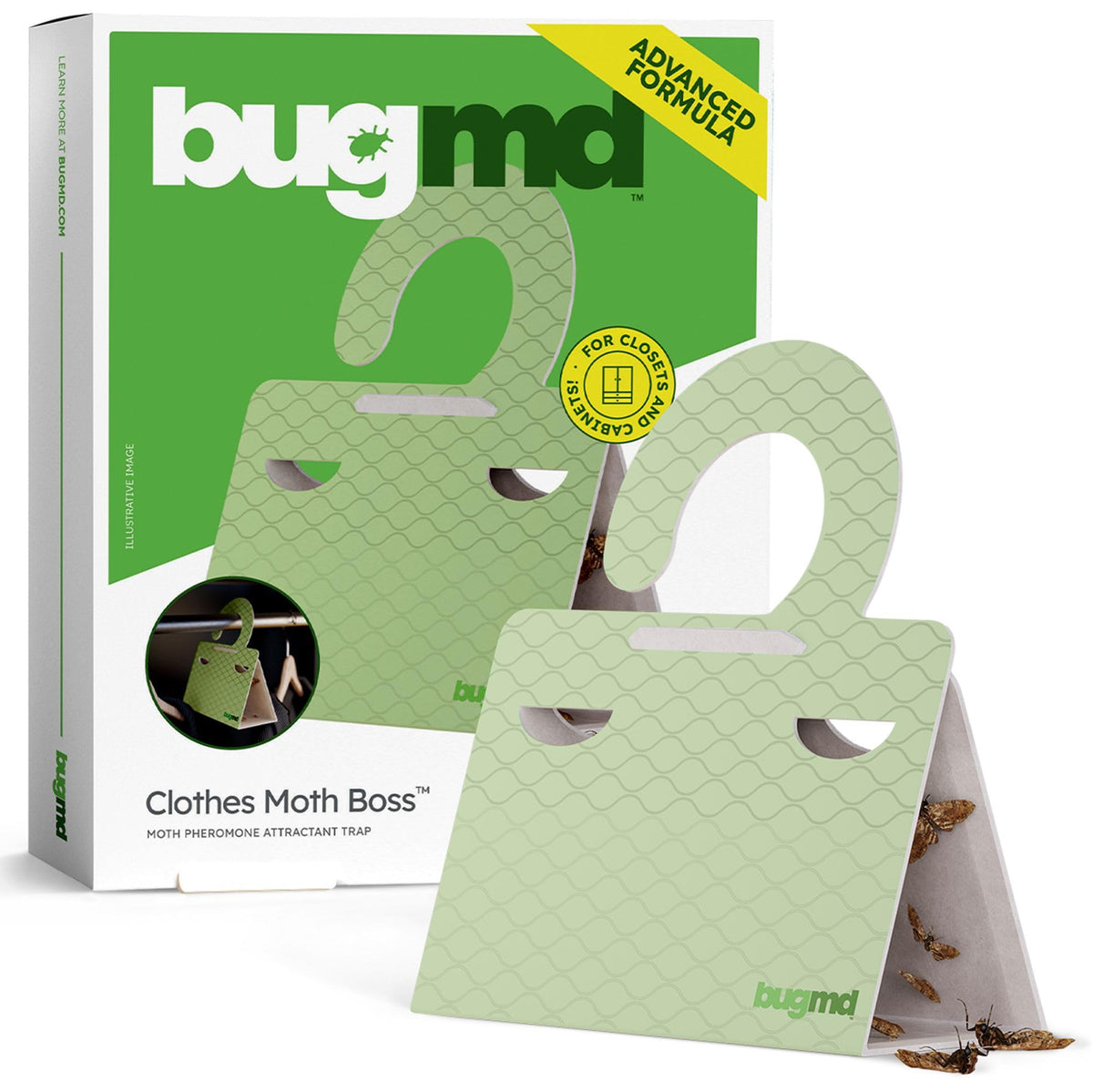 BugMD clothes moth traps for closets and wardrobes