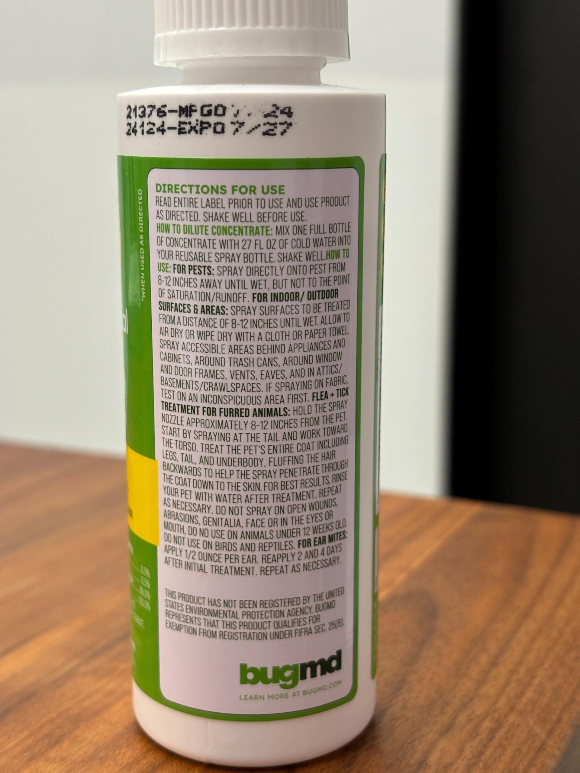 Forever Spray bottle used with BugMD concentrate for mixing