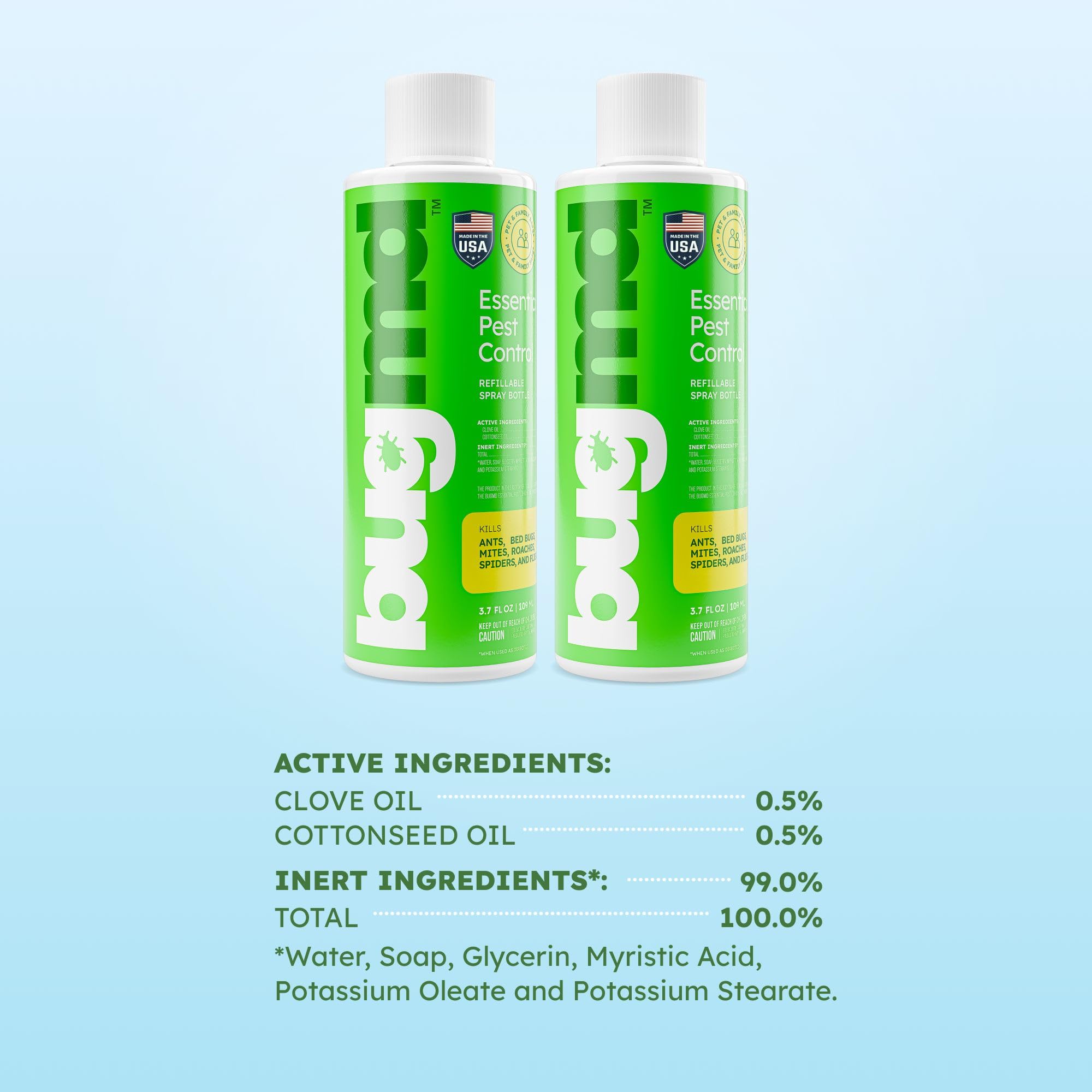 Pest control concentrate mixed with water to create 32 oz spray
