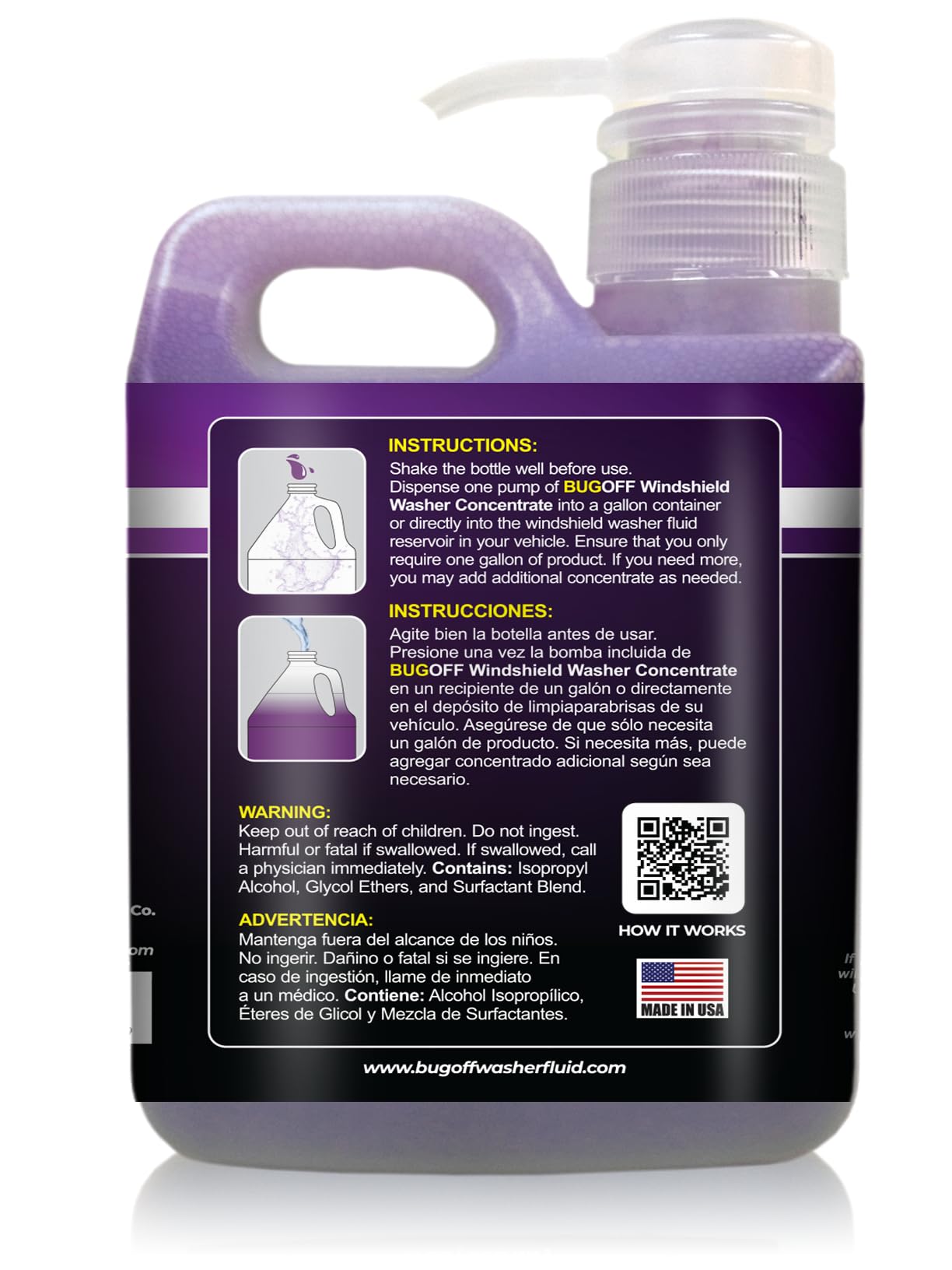 Bulk container of BUGOFF windshield fluid 200+ gallons