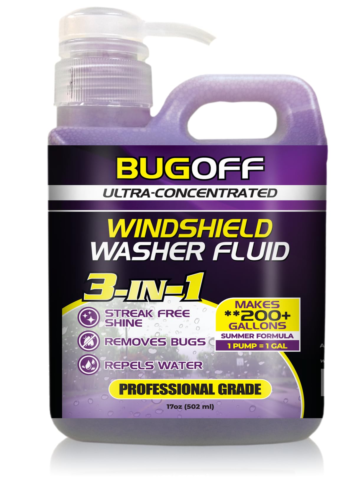 BUGOFF Windshield Washer Fluid Ultra-Concentrated professional packaging