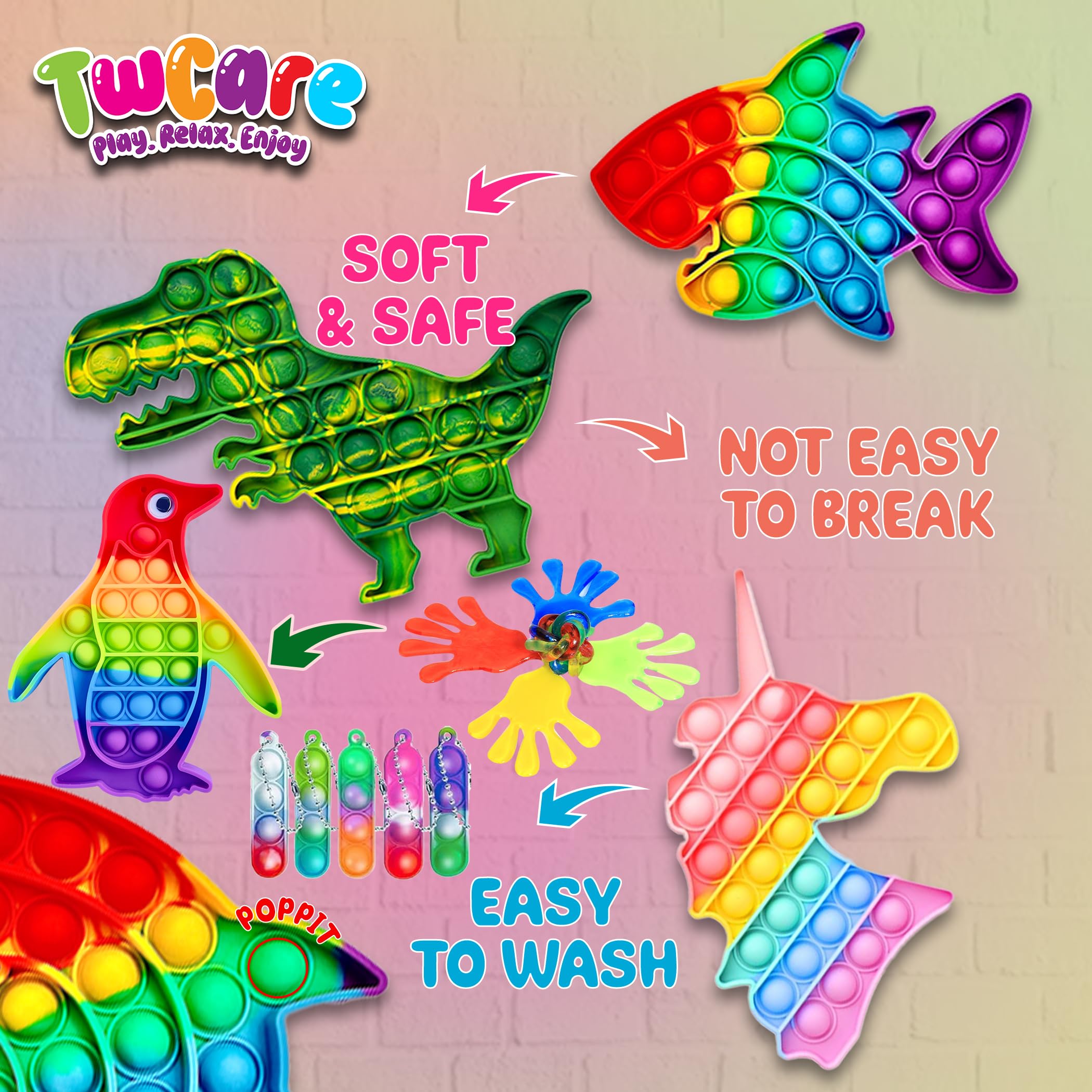Building blocks and pop rings included in pack