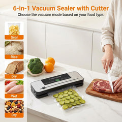 Built-in cutter detail on Myplinar vacuum sealer machine