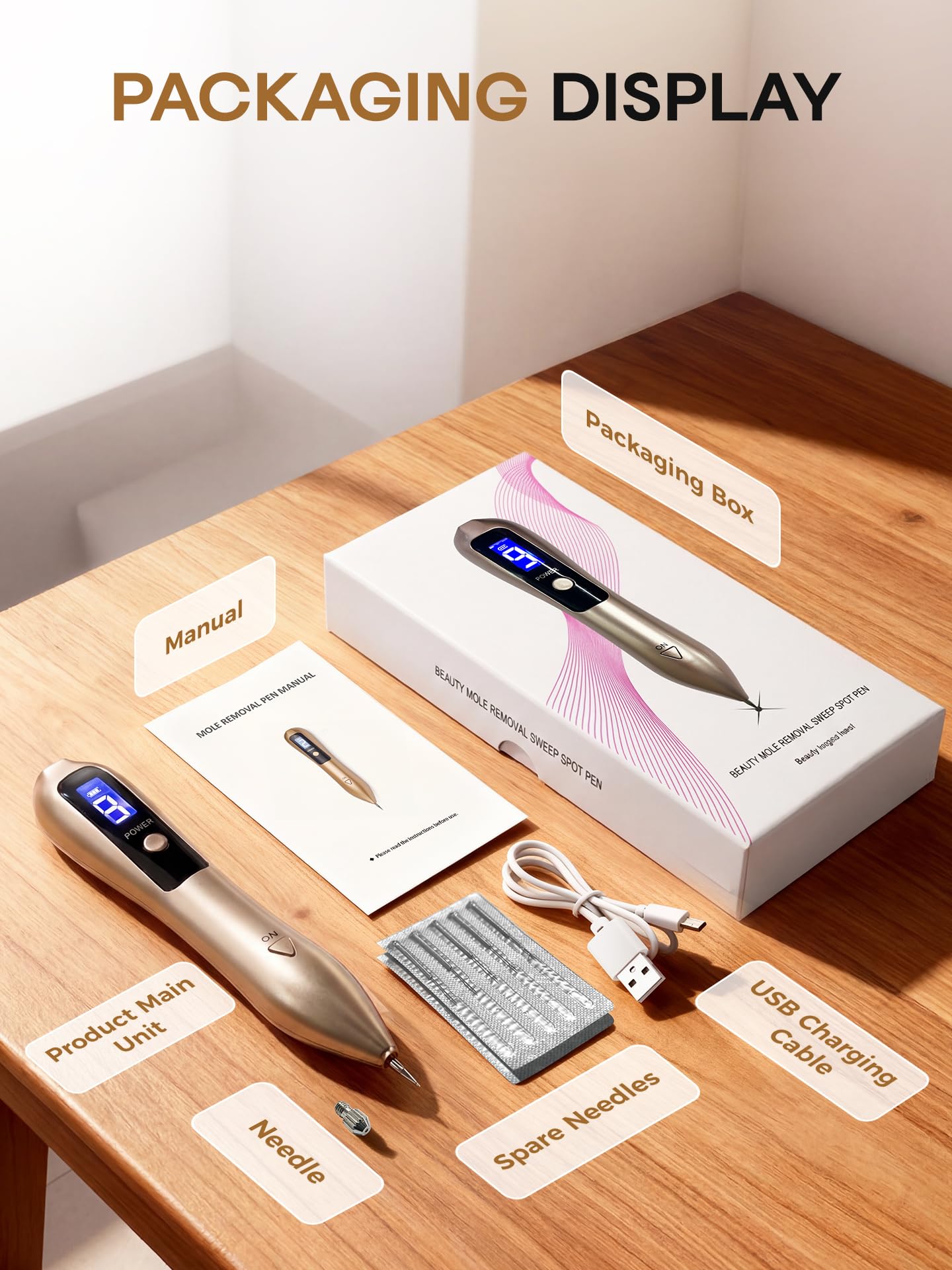 USB rechargeable 1200mAh battery powering Skin Tag Remover Pen