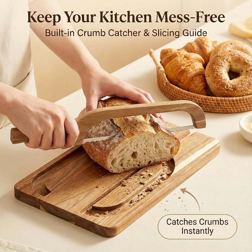 Board with built in storage slot for compact kitchen use