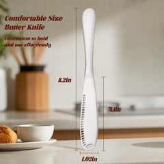 Ergonomic handle butter knife for spreading slicing curling