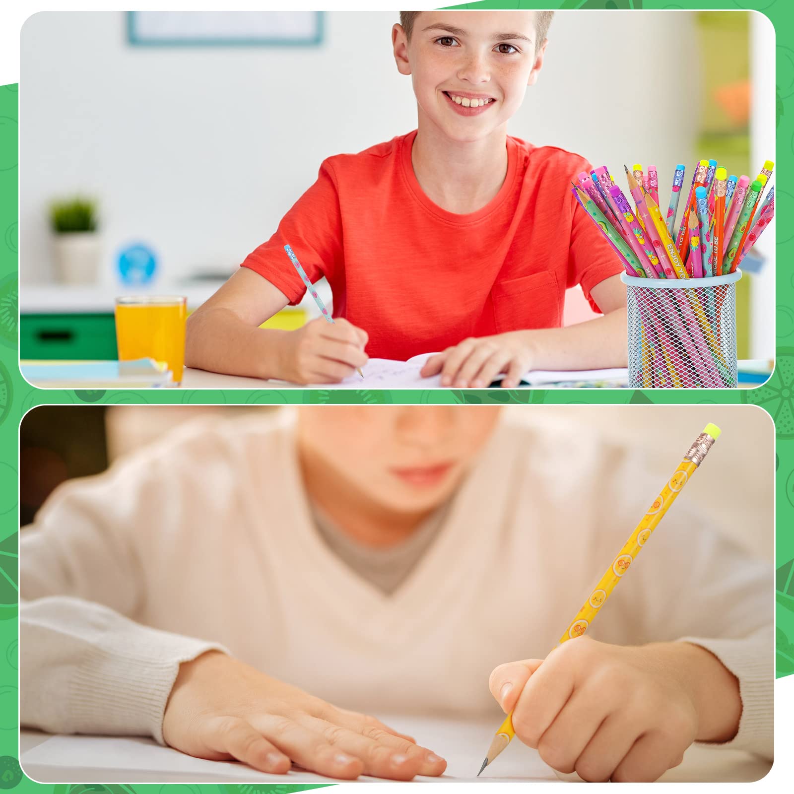 Pencils with erasers from Leinuosen for classroom use